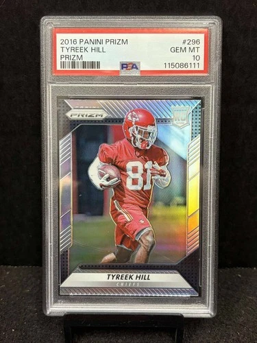 (PSA 10) TYREEK HILL 2016 PRIZM SILVER PRIZM ROOKIE RC #296 DOLPHINS
