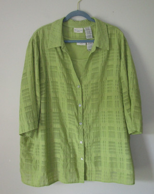 WHITE STAG Women s 2 Pc Blouse Olive Green Size 22-24