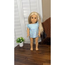American Girl Truly Me Doll Blonde Hair Brown Eyes 18 Inch Floral Dress tlc