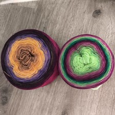 Wollpaket Wollreste 2 Farbverlaufsbobbel Mit 3500lm 4fädig zum Häkeln/Stricken