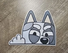 Bluey, Muffin Middle Finger Funny  Vinyl Die Cut Sticker