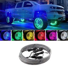 17 inch Row Wheel Ring Lights 4 Pcs for Truck Vehicle Offroad Car Pickup,