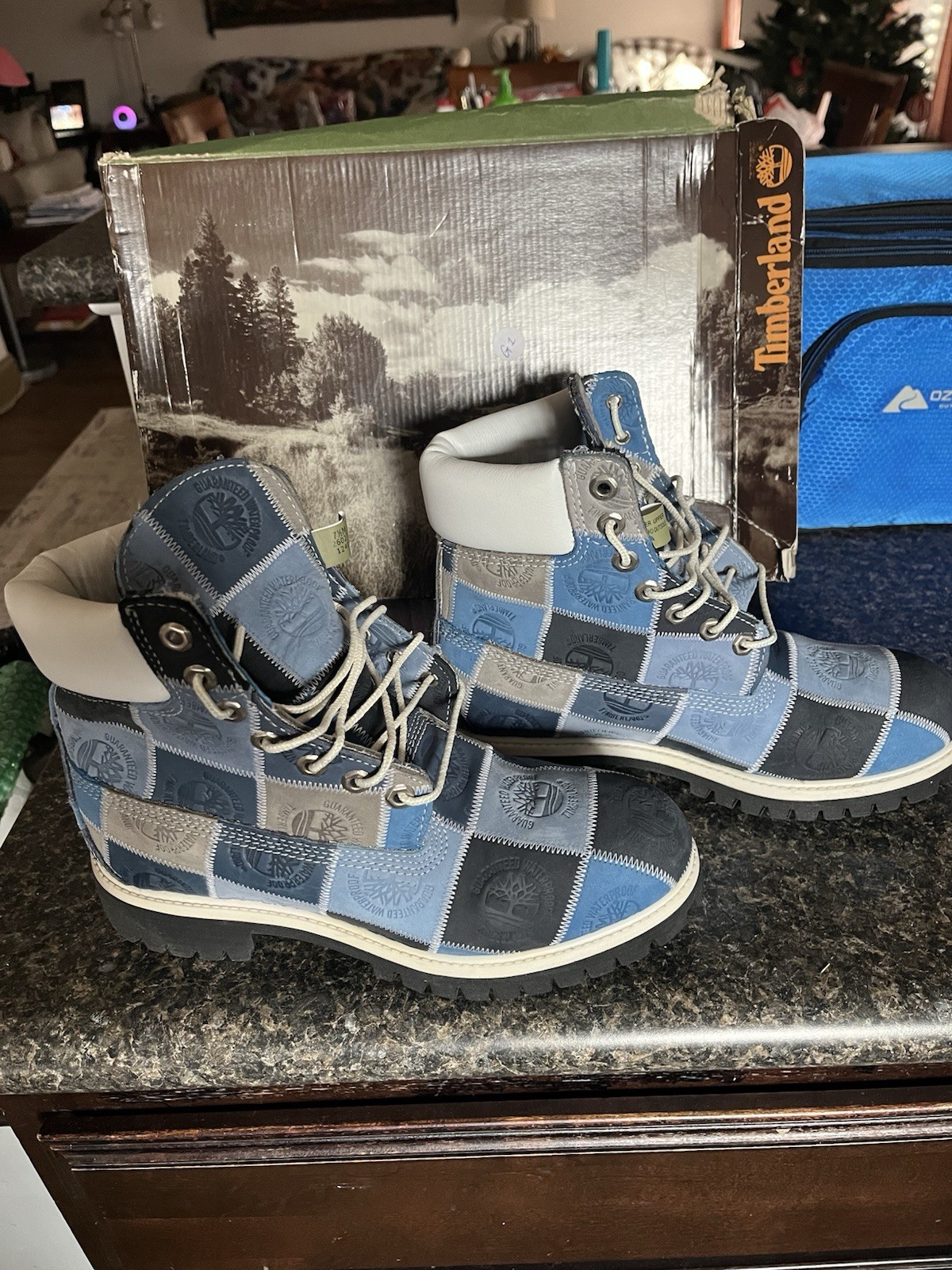 Timberland Blue leather patchwork Premium Boots S… - image 1