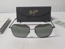 Maui Jim Mano Black Silver Stripe MJ877-02 Men's Polarized Sunglasses