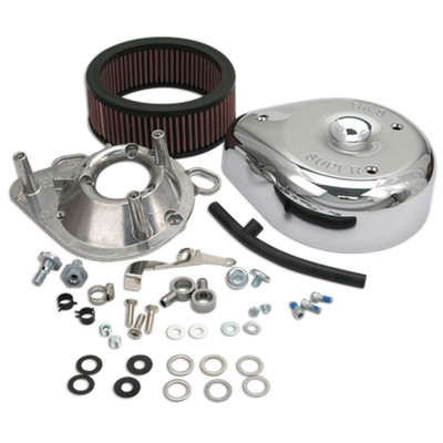S&S Cycle 17-0403 Teardrop Air Cleaner Kit for Harley Big Twins with Super E & G
