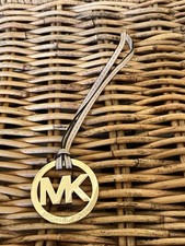 MICHAEL KORS DETACHED MK LOGO PURSE CHARM /HANGER KEY FOB Gold Tone