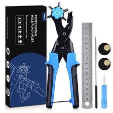 Diyife Professional Leather Hole Puncher, Full Set Punch Tool Kits for Blue