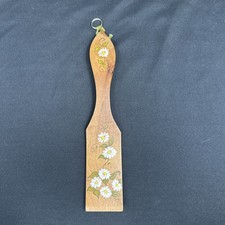 FOLK ART Wooden Butter Paddle Americana Daisy Floral Vine Approx. 9.5”x2"