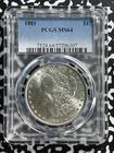 1881 U.S. $1 Morgan Dollar PCGS MS64 Lot#G599 Silver! Choice UNC!