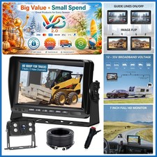 AHD 1080P RV Backup Camera System 7-inch Monitor Night Vision Waterproof