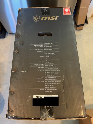 Port Design Notebook Case MSI MEG PROSPECT 700R Tower Gaming PC Case Computer 4 ARGB Fans E-ATX ...