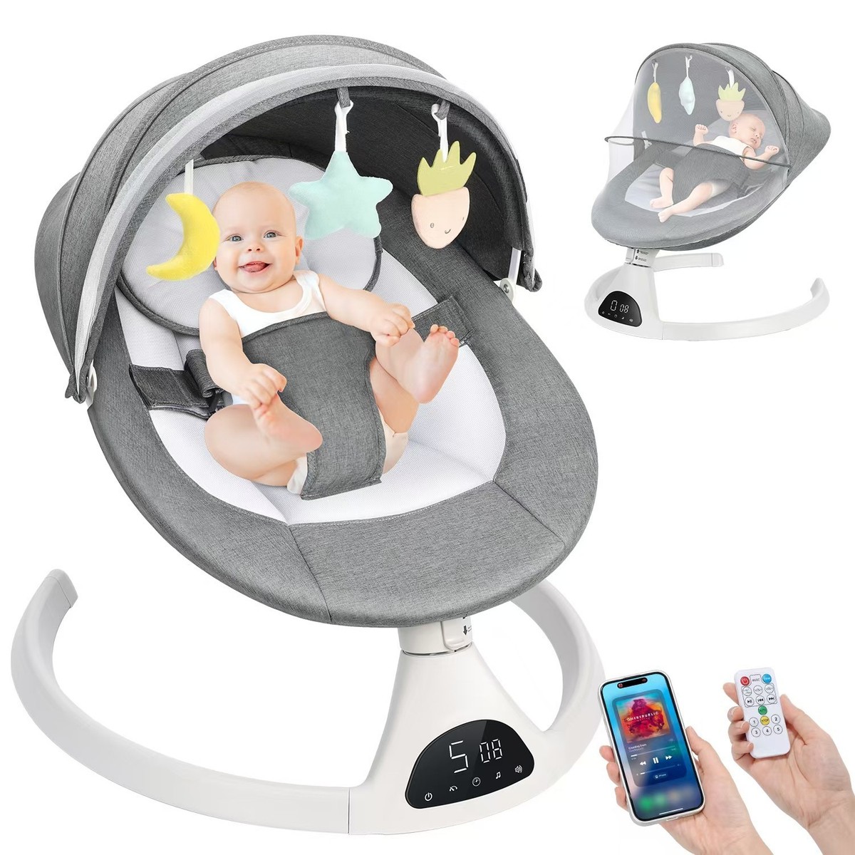 Baby Bouncer Electric Rocking Chair Portable Swing Seat for