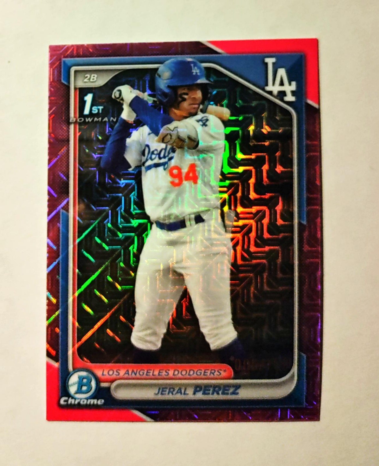 Jeral Perez RC 2024 Bowman Chrome PINK REFRACTOR 005/199 Mega #BCP-158 K6