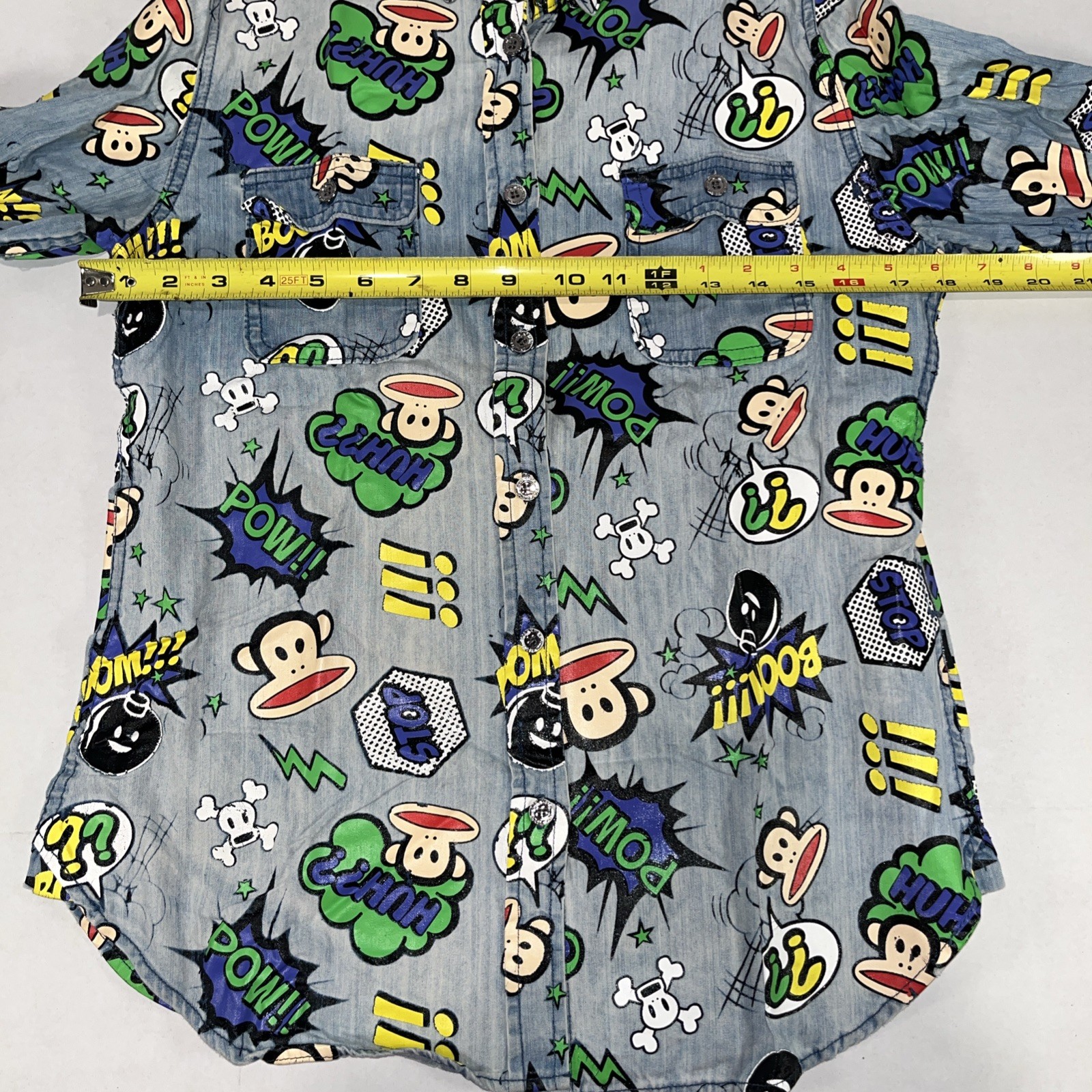Paul Frank Julius Monkey Comic Print Button Up Sh… - image 8