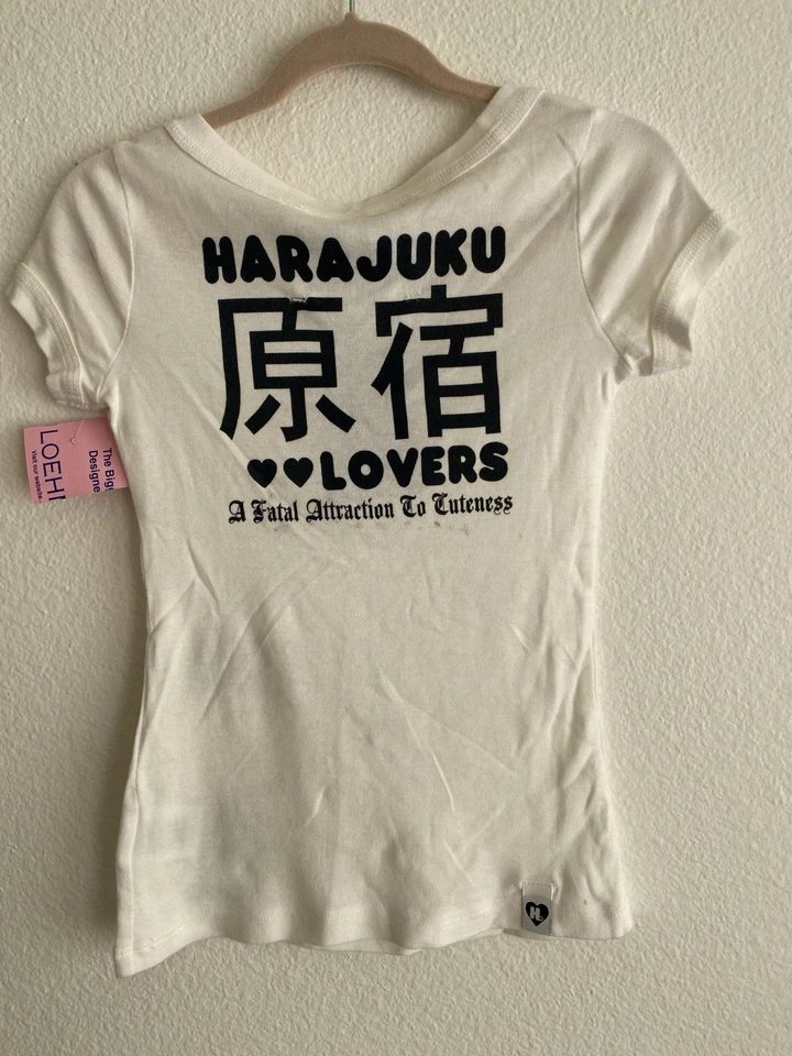 VINTAGE HARAJUKU LOVERS GIRLS TOP Kids TEE T-shirt GWEN STEFANI Size 6 NEW - Image 3 of 4