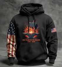 Patriotic USA Hoodie 250 Years Anniversary 1776  2026 American Heritage