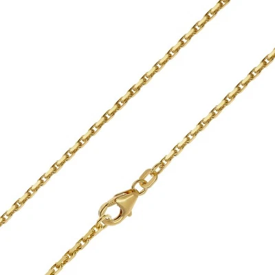 TRENDOR Schmuck Halskette 925 Silber Vergoldet Diamantierte Ankerkette 1,75 mm 2 - Bild 1 von 4