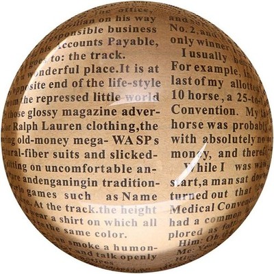 4'' Crystal Glass Magnifier, Glide Paperweight Magnifying Glass Dome, Crystal Hal