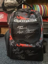 Discmania Fanatic Fly Signed Team Discmania Disc Golf Backpack. 