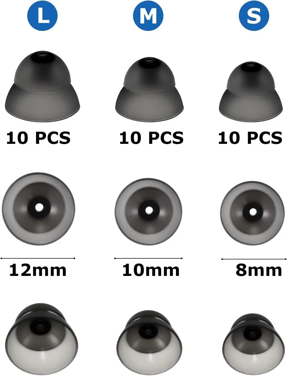 Closed Hearing Aid Domes &phi;10MM Fit GN Resound & Other RIC R