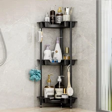 SWTYMIKI Corner Shower Caddy Standing - 3 Tier Rustproof Plastic Shower Caddy...