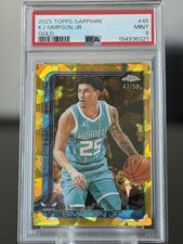 Topps 2025 Chrome Sapphire Gold KJ Simpson Jr. /50 PSA 9 Charlotte Hornets MINT