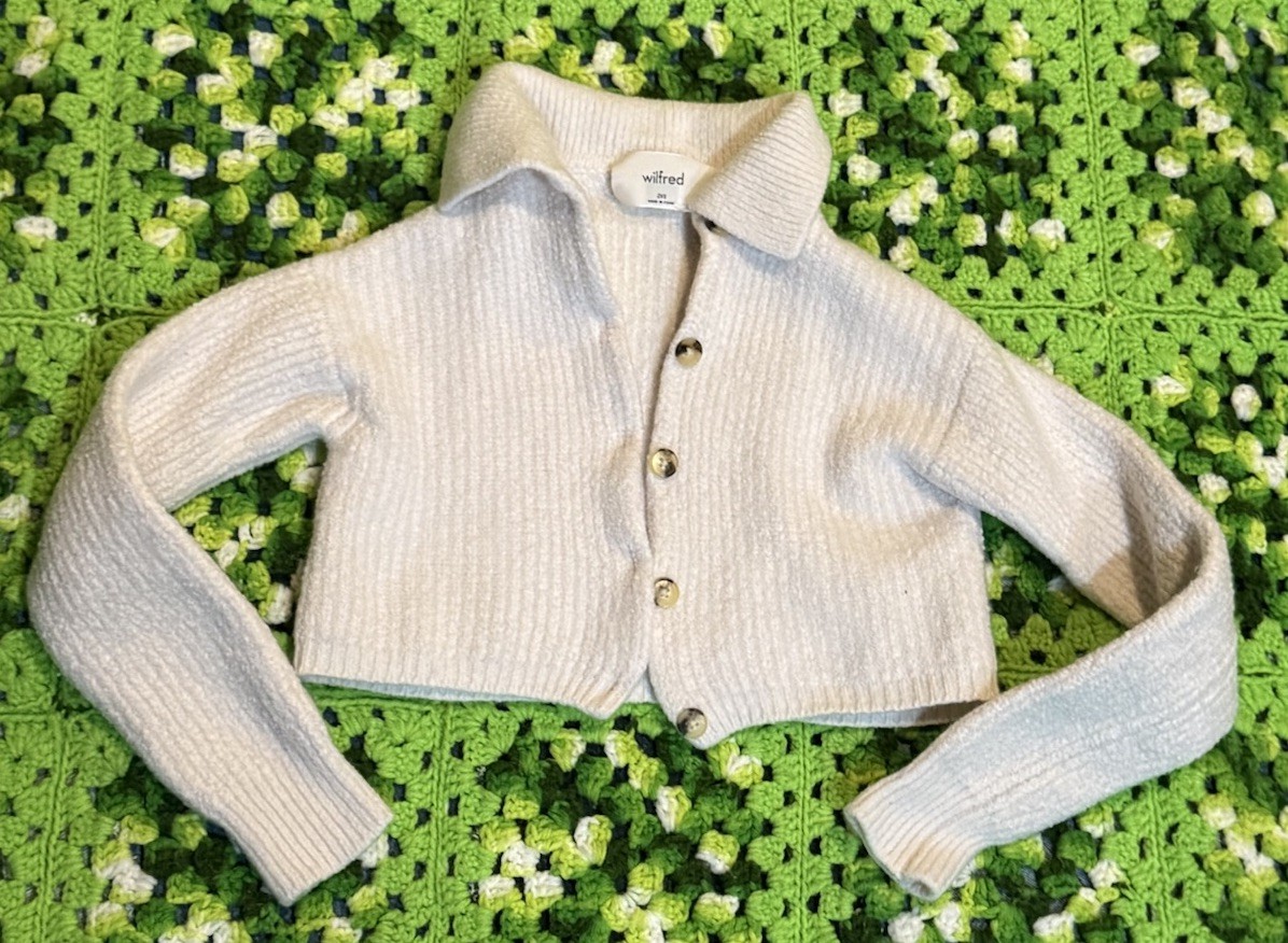 Wilfred Aritzia Button Up Wool Blend Cardigan Sweater 2XS Casual Comfort As Is