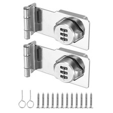 3,5" Schrank-Passwortschloss 2stk 3-stelliges 90-Grad-Scheunent&uuml;rschloss, Silber