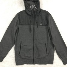 Oakley Mens Hoodie Sweatshirt Charcoal Gray Full Zip Fleece Outdoor S