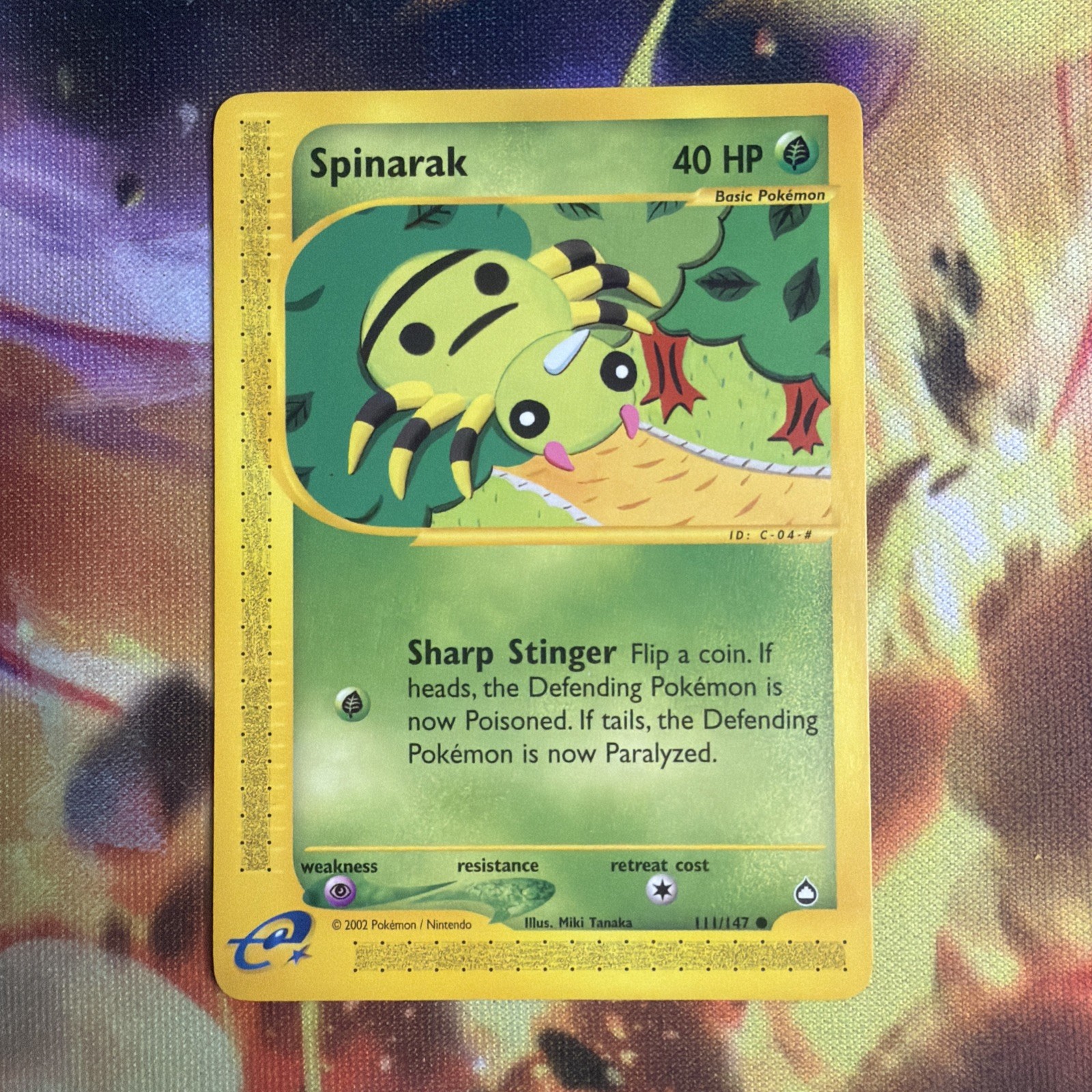 Spinarak 111/147 Aquapolis Regular LP Pokemon TCG