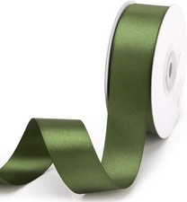 Double Face Satin Ribbon 1 Inch x 25 Yards Polyester Gift Wrapping Moss Green
