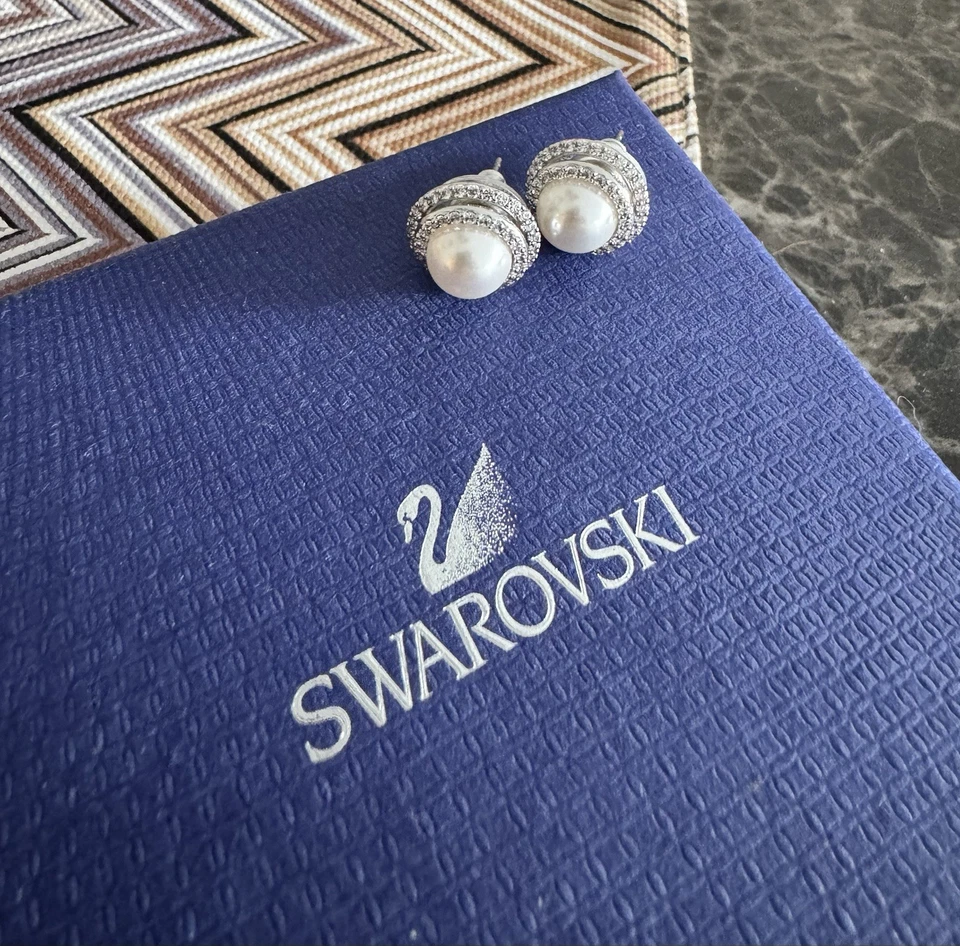 Swarovski Ohrstecker Silber Perlen Kristall Damen Neu OVP - Bild 3 von 4