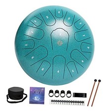 Rain Drum for Outside Garden,Steel Tongue Drum 12 Inches Musical 15 Notes green
