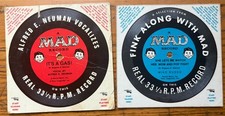 (2) Mad Mag Records &ldquo;It's a Gas&rdquo; &ldquo;She Lets Me Watch&rdquo; Flexi Discs 1966 33 RPM 5"