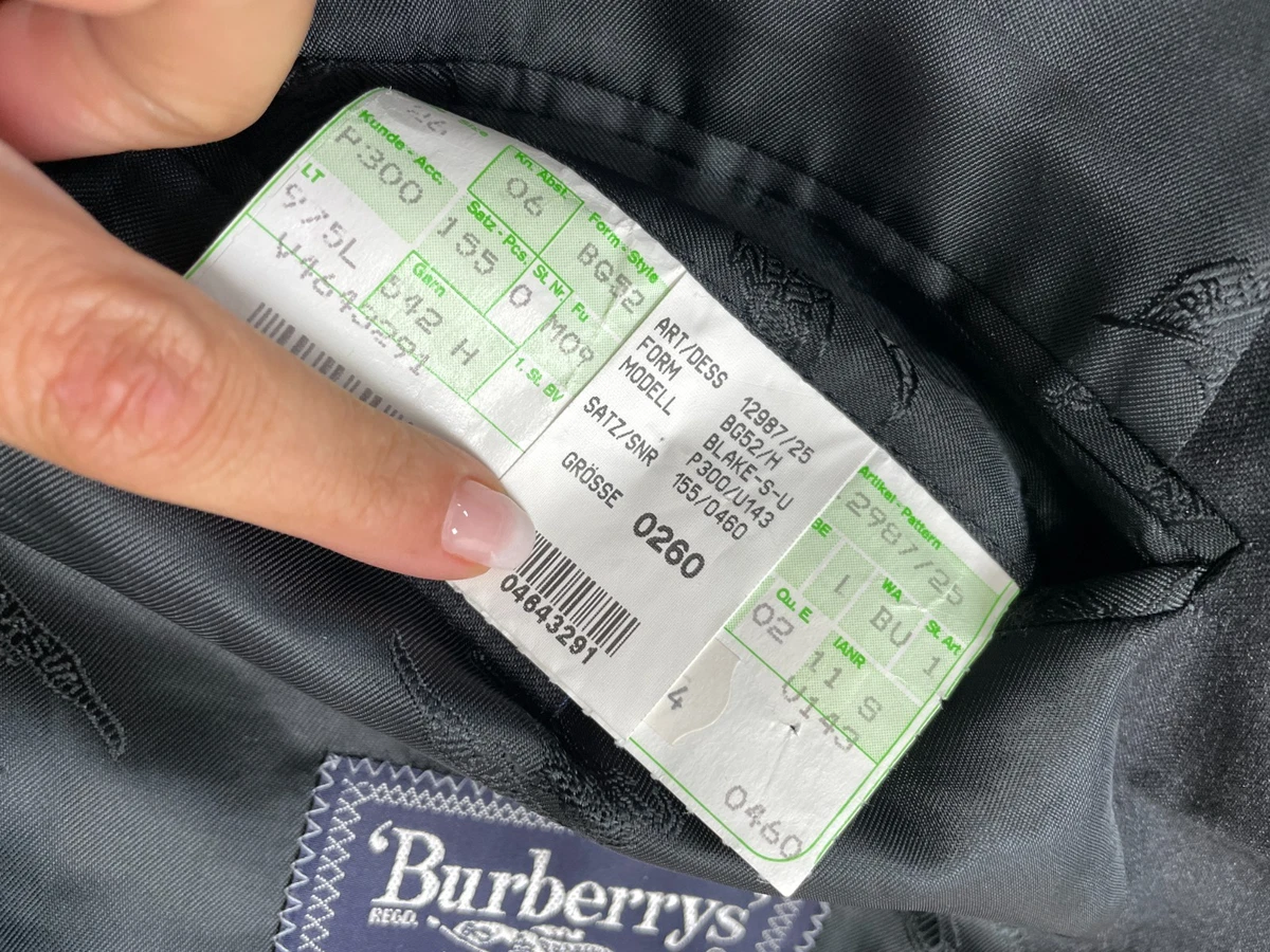 Chaqueta Blazer BURBERRY Talla 26 - L Negra Hombre 100% LANA Super 100