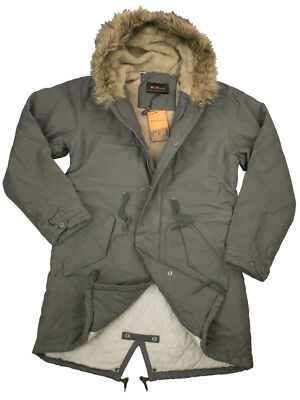 Ben Sherman Herren Parka Winterjacke Olive Mod England Mantel