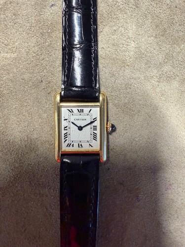 Cartier 18K Yellow Gold Tank Louis Manual Wind Watch 78087 1980s