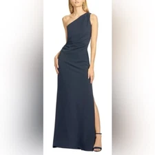 NWT Sachin & Babi Cece One-Shoulder Navy Blue Gown - 6
