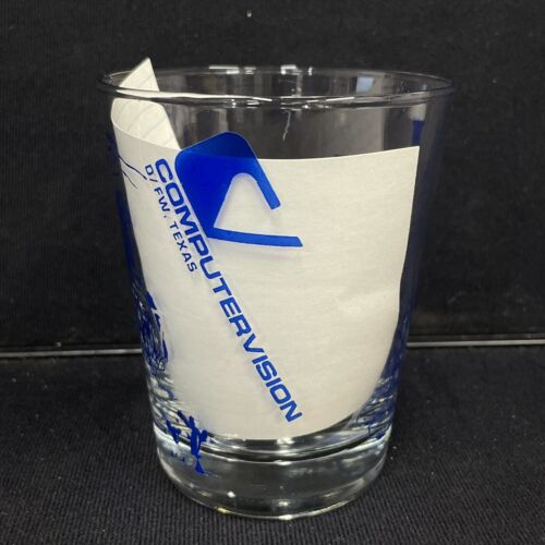 Vaso de whisky Texas Jigger Fort Worth Computervision usado vintage años 70 - Imagen 3 de 6