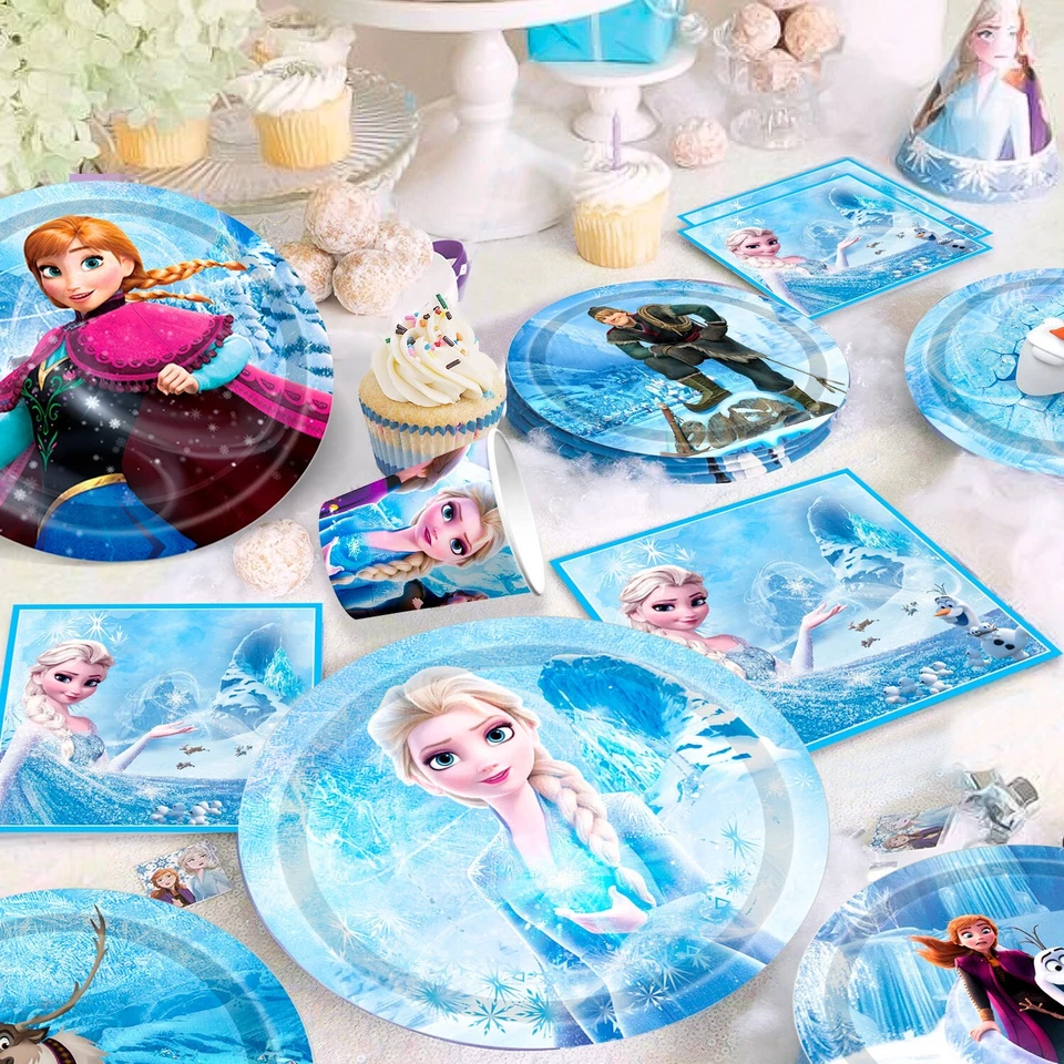 Eiskönigin Party Mädchen Geburtstag Deko Set Party Deko Frozen Teller Tassen - Bild 2 von 4
