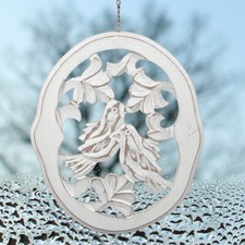 Fensterschmuck, Klein, V&ouml;gel, Holz, Wei&szlig;, Dekoration, Deko, Chabby Chic