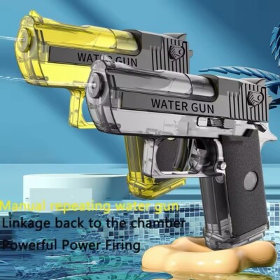 Water Gun Desert Eagle Action Small Kids Adult Squirt Gun 2 pk Black and Yellow