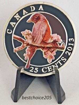 Souvenir Coin: Canada 25 cents, Bird - Silver Metal Coin.