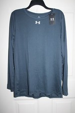 NWT Under Armour Team Tech Women's XL Gray Long Sleeve Top Shirt 1376852