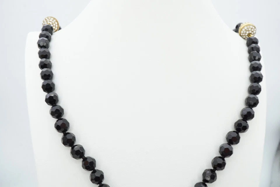 Heidi Daus Necklace Gold Tone Black Crystal Bead Have It Your Way 36" - Image 3 of 4