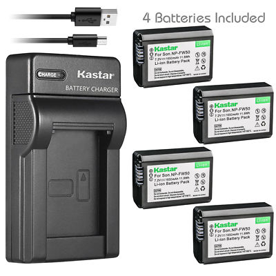 NP-FW50 Battery & Slim Charger for Sony ILCE-7R Alpha 7R a7R, SLT-A33 SLT-A35
