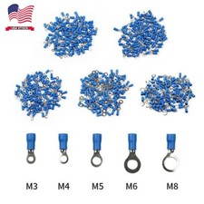 100/200 Insulated Wire Ring Terminals Vinyl 14-16 AWG Car Audio Crimp Connectors