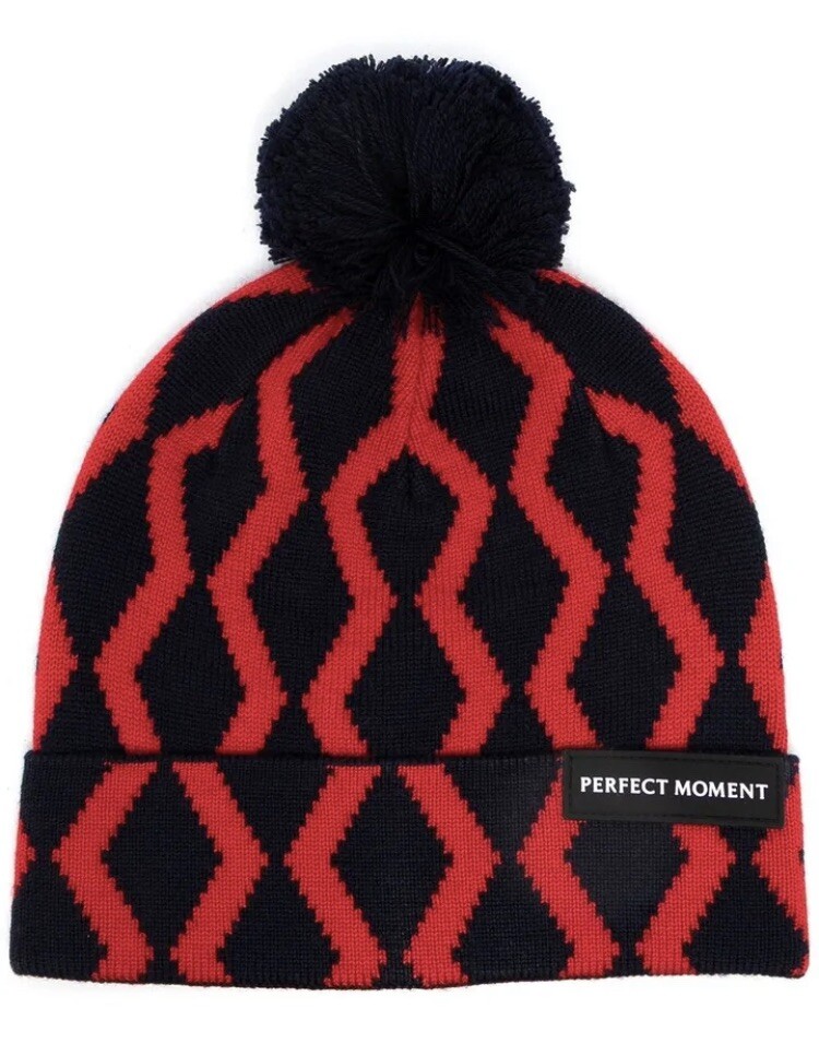 Новинка с бирками Perfect Moment вязаная шапочка цвета интарсии красная темно-синяя 9490₽