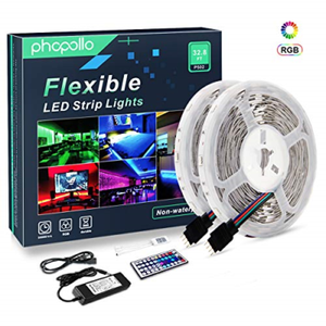 Phopollo Led Strip Lights Color Changing Smd 5050 300leds Led Tape Kit 32 8ft 8934497712608 Ebay