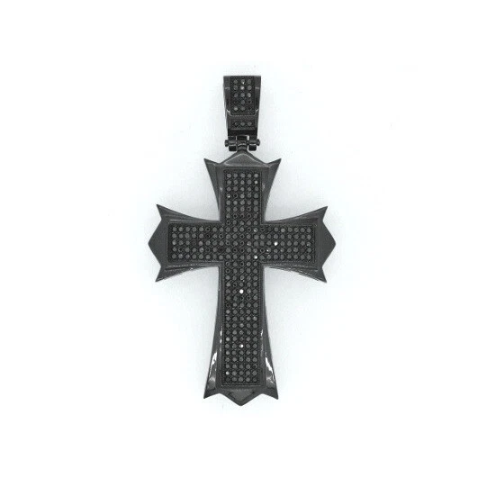 Colgante Cruz Hombre Acero Inoxidable 316 Pavé (Solo Colgante) Foto 4 de 4